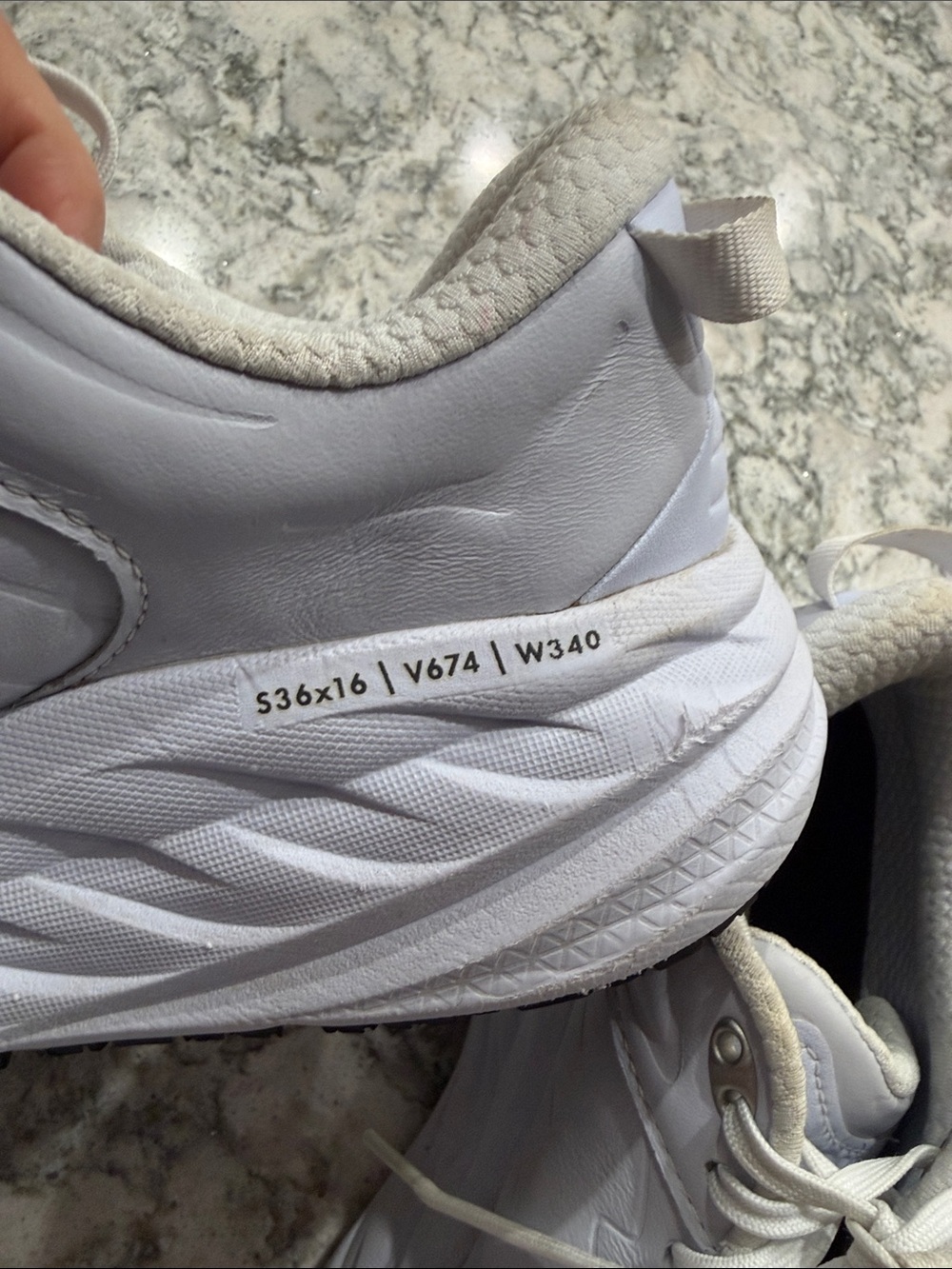 Hoka One One Women's White Athletic Sneakers - Picture 2 of 5